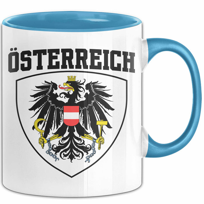 Österreich Tasse Geschenk Flagge Austria Blau Trendation