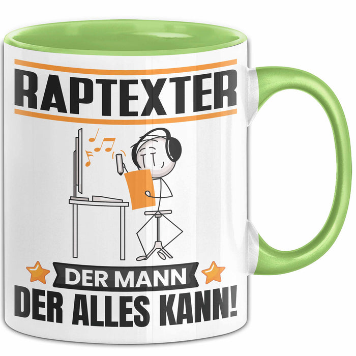 Raptexter Tasse Geschenk für Raptexter Der Mann Der Alles Kann Geschenkidee zum Geburtstag Grün Trendation