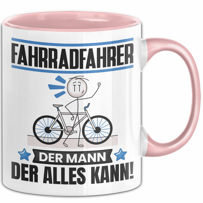 Fahrradfahrer Tasse Geschenk für Fahrradfahrer Der Mann Der Alles Kann Geschenkidee zum Geburtstag Rosa Trendation