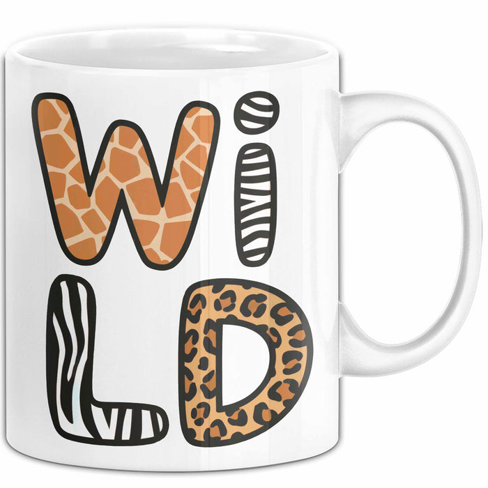 Wilde Tiere Tasse Geschenk Lustige Geschenkidee Spruch Wild Weiß Trendation