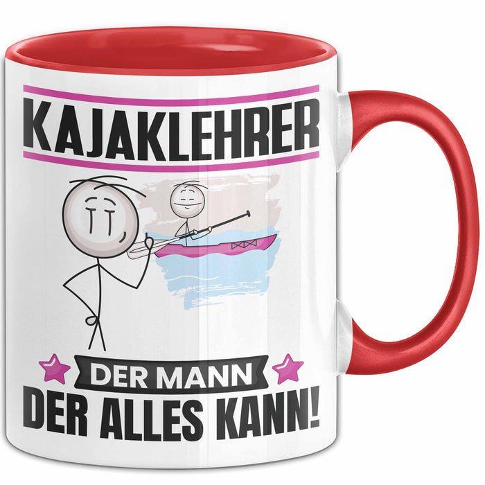 Kajaklehrer Tasse Geschenk für Kajaklehrer Der Mann Der Alles Kann Geschenkidee zum Geburtstag Rot Trendation