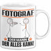Fotograf Tasse Geschenk für Fotograf Der Mann Der Alles Kann Geschenkidee zum Geburtstag Weiß Trendation