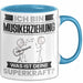 Musikerziehung Tasse Geschenk für Musikerziehung Geburtstag Lustiger Spruch Kaffee-Becher Was Ist Deine Superkraft Blau Trendation