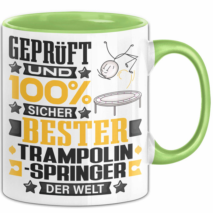 Trampolinspringer Geschenk Lustiger Spruch für Trampolinspringer Geschenkidee Bester Trampolinspringer Der Welt Grün Trendation
