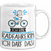 Geschenk für Radfahrerin Tasse Lustige Geschenkidee Geburtstag Ich Bin Radfahrerin Ich Darf Das Weiß Trendation