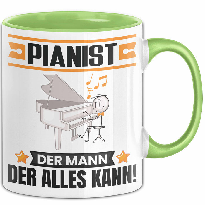Pianist Tasse Geschenk für Pianist Der Mann Der Alles Kann Geschenkidee zum Geburtstag Grün Trendation