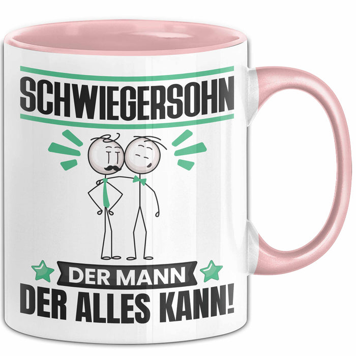 Schwiegersohn Tasse Geschenk für Schwiegersohn Der Mann Der Alles Kann Geschenkidee zum Geburtstag Rosa Trendation