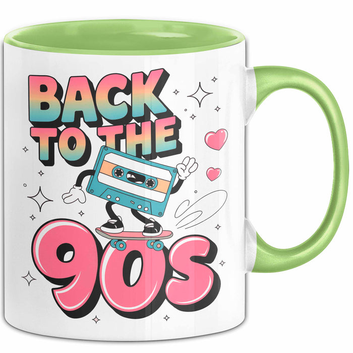 Vintage Retro Musik Tasse Geschenk Zurück in die 90er Geschenkidee Lustig Grün Trendation