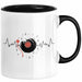 Schallplatte Geschenk Vinyl Herzschlag Vintage Retro Musik DJ Geschenk Kaffee-Becher Schwarz Trendation