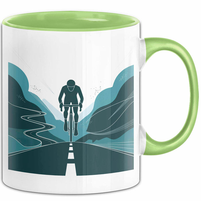 Radfahrer Tasse Geschenk Lustige Geschenkidee Spruch Für Straßen Fahrer Grün Trendation