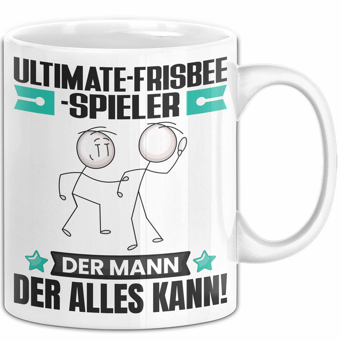 Ultimate-Frisbee-Spieler Tasse Geschenk für Ultimate-Frisbee-Spieler Der Mann Der Alles Kann Geschenkidee zum Geburtstag Weiß Trendation