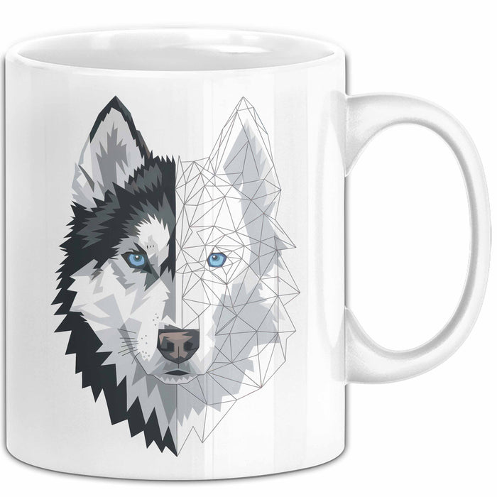Wolf Tasse Geschenk Wolf für Wildtierfreunde Weiß Trendation
