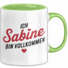Sabine Tasse Geschenk Ich Bin Vollkommen Sabine Geschenkidee Geburtstag Grün Trendation