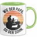 Papa Vatertag Vater Sohn Tasse Becher Geschenk Lustige Geschenkidee Spruch Wie Der Papa So Der Sohn Grün Trendation