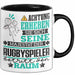 Rugbyspieler Geschenk Tasse Lustiger Spruch Erheben Sie Sich Der Rugbyspieler Betritt den Raum Schwarz Trendation
