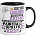 Paintballspieler Geschenk Tasse Lustiger Spruch Erheben Sie Sich Der Paintballspieler Betritt den Raum Schwarz Trendation
