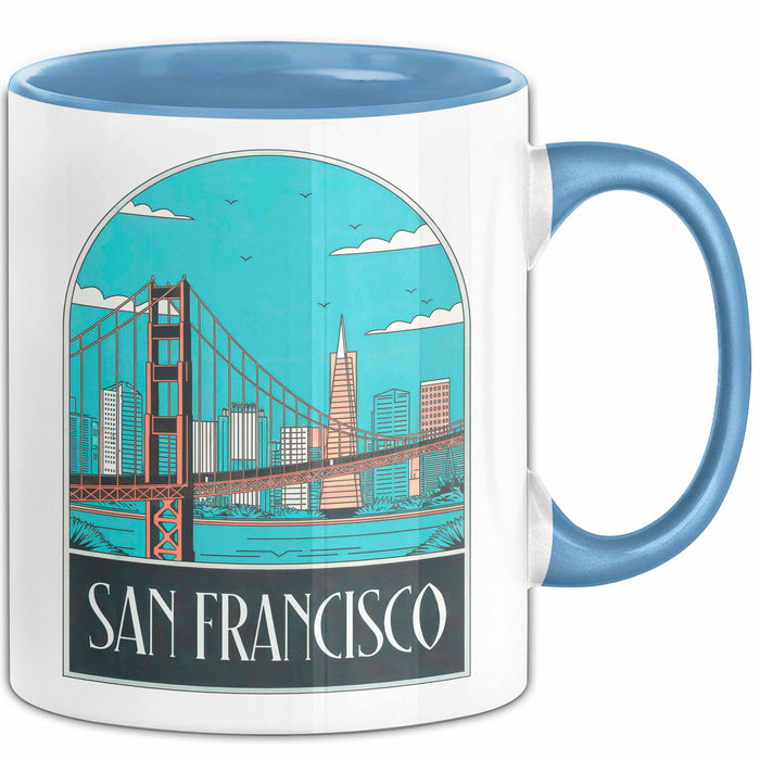 Francisco Kalifornien USA Tasse Geschenk Lustige Geschenkidee Spruch Blau Trendation