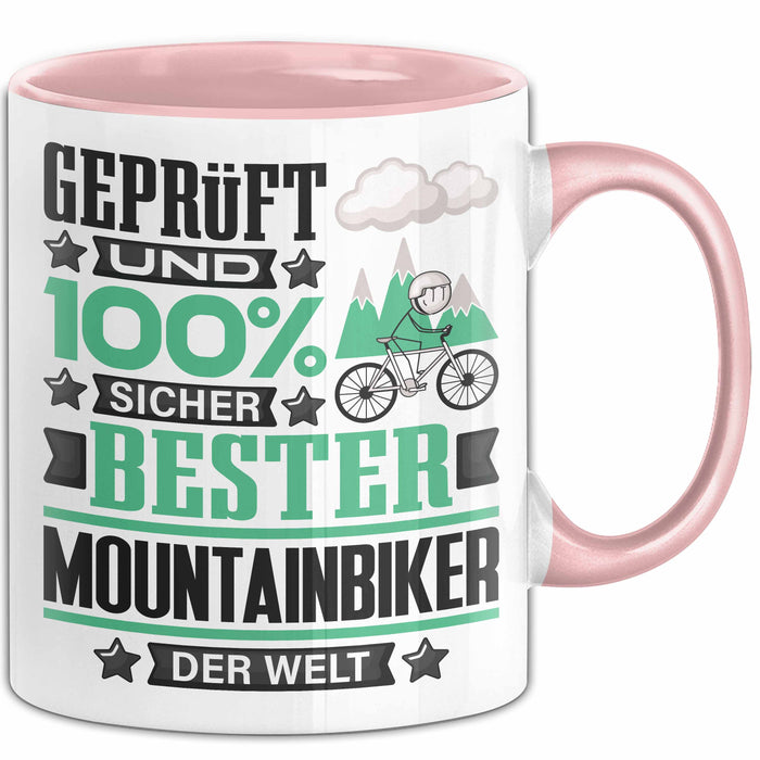 Mountainbiker Geschenk Lustiger Spruch für Mountainbiker Geschenkidee Bester Mountainbiker Der Welt Rosa Trendation