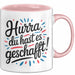 Schüler Abschluss Tasse Geschenk Lustige Geschenkidee Spruch Du Hast Es Geschafft Rosa Trendation