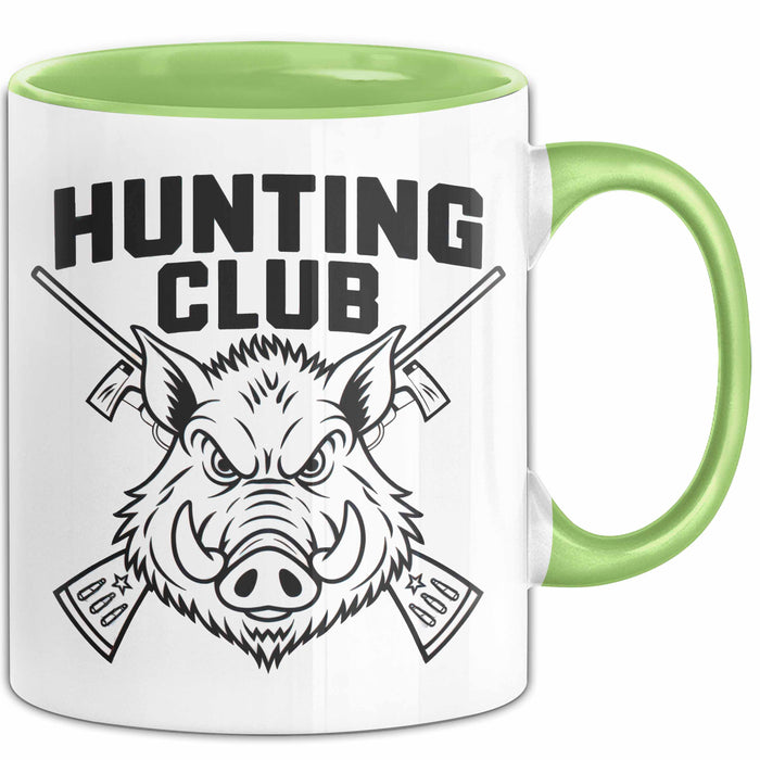 Wildschwein Jäger Tasse Geschenk Lustige Geschenkidee Spruch Grün Trendation