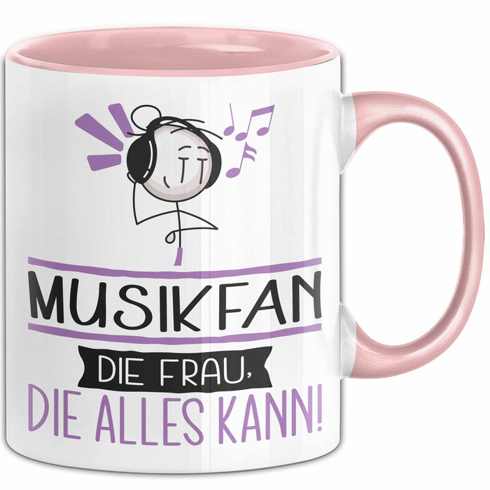 Musikfan Geschenk Tasse Becher Die Frau Die Allen Kann Geschenkidee für eine Musikfan Lustig Rosa Trendation
