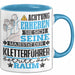Kletterführer Geschenk Tasse Lustiger Spruch Erheben Sie Sich Der Kletterführer Betritt den Raum Blau Trendation