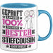 Stiefcousin Geschenk Lustiger Spruch für Stiefcousin Geschenkidee Bester Stiefcousin Der Welt Blau Trendation