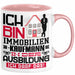 Immobilienkaufmann Ausbildung Tasse Geschenk Ich Bin Immobilienkaufmann In Der Ausbildung Ich Darf Das Geschenkidee Spruch Rosa Trendation