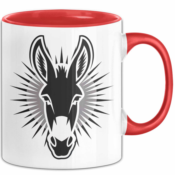 Eselbauer Esel Tier Gesicht Tasse Geschenk Lustige Geschenkidee Spruch Rot Trendation