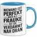 Frauke Tasse Geschenk Niemand Ist Perfekt Frauke Verdammt Nah Dran Geschenkidee Blau Trendation