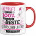 Beste Gleitschirmfliegerin Der Welt Tasse Geschenk für Eine Gleitschirmfliegerin Geprüft Und Sicher Geschenkidee Geburtstag Weihnachten Rot Trendation