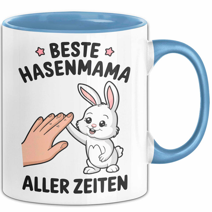 Kaninchen Hase Tierliebhaber Tasse Geschenk Lustige Geschenkidee Spruch Beste Hasenmama Aller Zeiten Blau Trendation