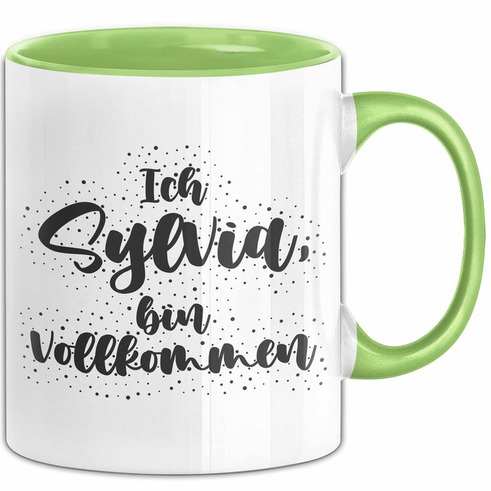 Sylvia Tasse Ich Sylvia, Bin Vollkommen Geschenk Grün Trendation