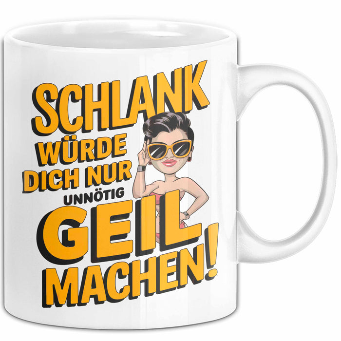 Sarkasmus Tasse Geschenkidee Wenn Ich Schlank Wäre Weiß Trendation