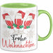Weihnachten Weinglas Tasse Geschenk Weihnachtliche Grafik Weinliebhaber Frohe Weihnachten Kaffee-Becher Grün Trendation