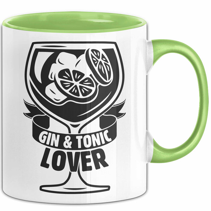 Gin Tonic Lover Tasse Geschenk Becher Grün Trendation