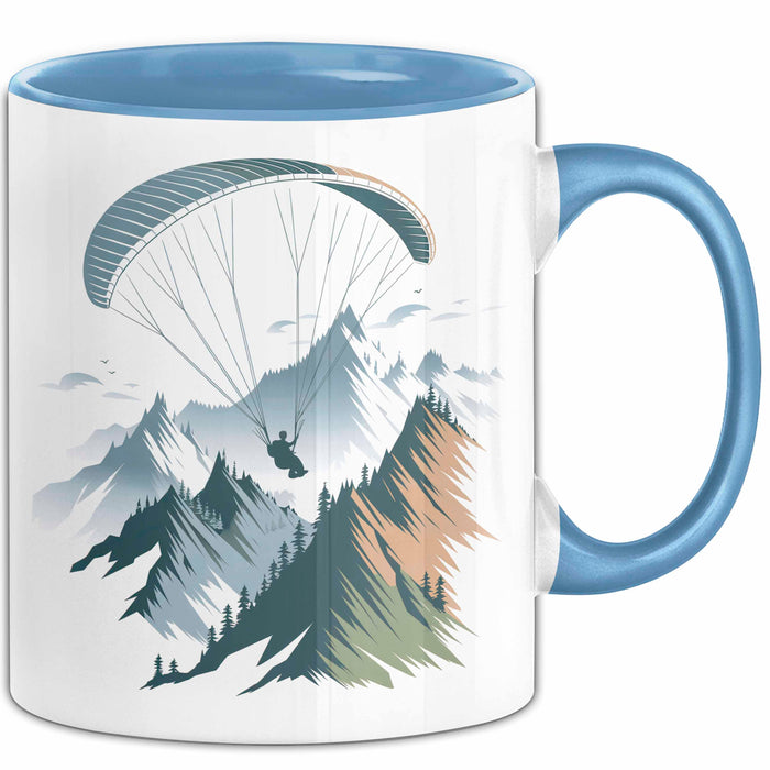 Paraglider Tasse Geschenkidee Himmelsentdecker Lustiger Geschenkidee Lustig Blau Trendation
