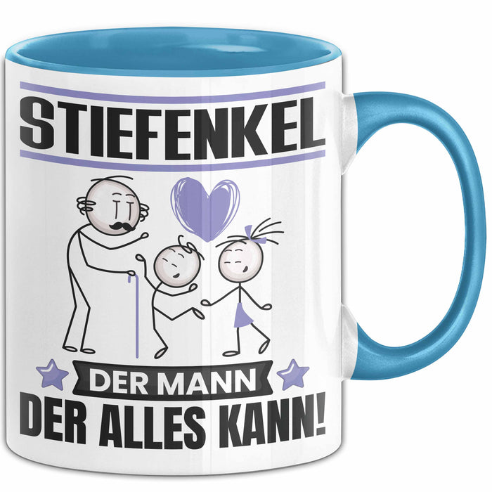 Stiefenkel Tasse Geschenk für Stiefenkel Der Mann Der Alles Kann Geschenkidee zum Geburtstag Blau Trendation