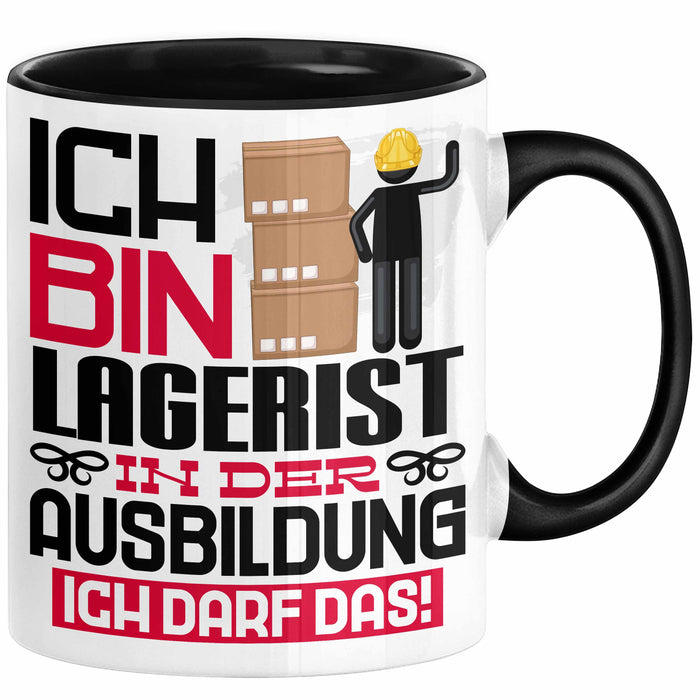 Lagerist Ausbildung Tasse Geschenk Ich Bin Lagerist In Der Ausbildung Ich Darf Das Geschenkidee Spruch Schwarz Trendation