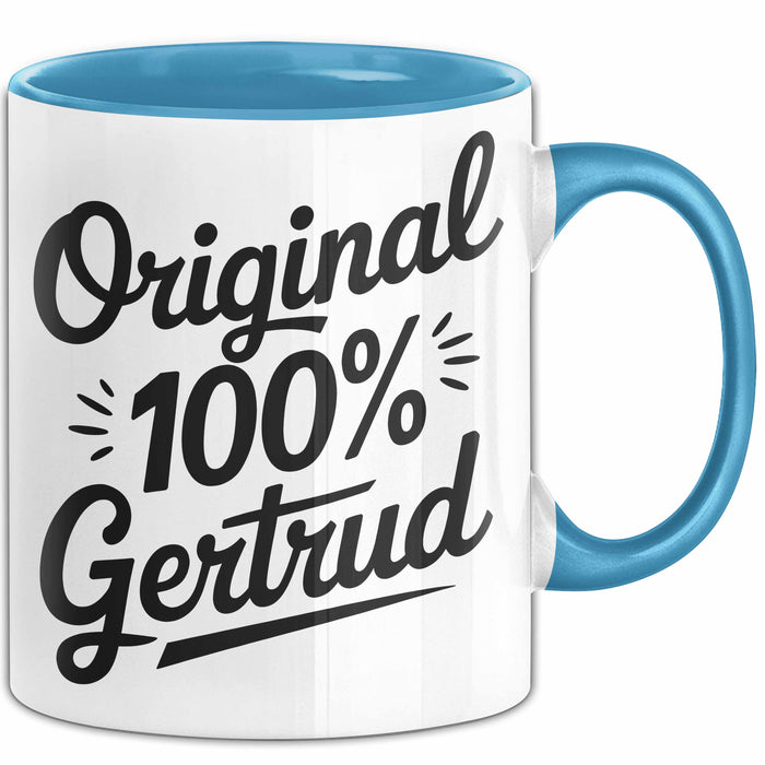 Gertrud Tasse Geschenk Original 100% Gertrud Geschenkidee Geburtstag Blau Trendation
