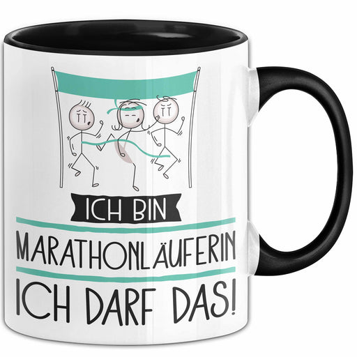Geschenk für Marathonläuferin Tasse Lustige Geschenkidee Geburtstag Ich Bin Marathonläuferin Ich Darf Das Trendation