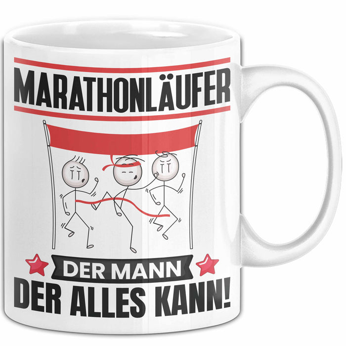 Marathonläufer Tasse Geschenk für Marathonläufer Der Mann Der Alles Kann Geschenkidee zum Geburtstag Weiß Trendation