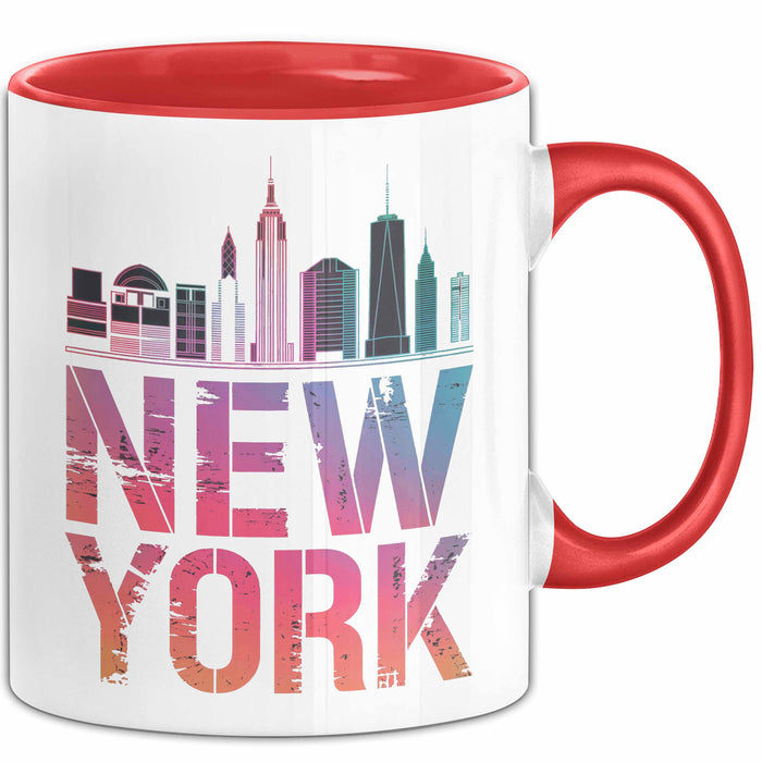 New York City USA Tasse Geschenk Lustige Geschenkidee Spruch Rot Trendation