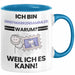 Briefmarkensammler Geschenk Tasse Lustiger Spruch Ich Bin Briefmarkensammler Warum Weil Ich Es Kann Geschenkidee Bester Briefmarkensammler Geburtstag Kaffee-Becher Blau Trendation