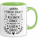 Motivation Tasse Geschenk Freue Dich Ueber Kleine Dinge Geschenkidee Geburtstag Grün Trendation