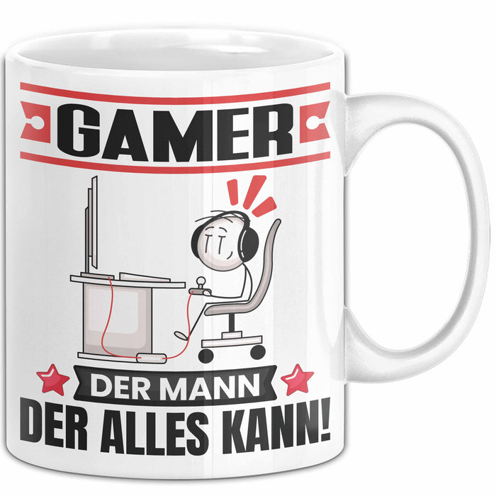Gamer Tasse Geschenk für Gamer Der Mann Der Alles Kann Geschenkidee zum Geburtstag Weiß Trendation