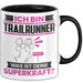 Trailrunner Tasse Geschenk für Trailrunner Geburtstag Lustiger Spruch Kaffee-Becher Was Ist Deine Superkraft Schwarz Trendation