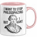 Philosophie Philosoph Tasse Geschenk Lustige Geschenkidee Spruch Ich Möchte Aufhören Zu Philosophieren Aber Ich Kant Nicht Rosa Trendation