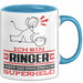 Ringer Geschenk Tasse Ich Bin Ringer Aber Sag Doch Einfach Superheld Lustige Geschenkdiee für Ringer Kaffee-Becher Blau Trendation
