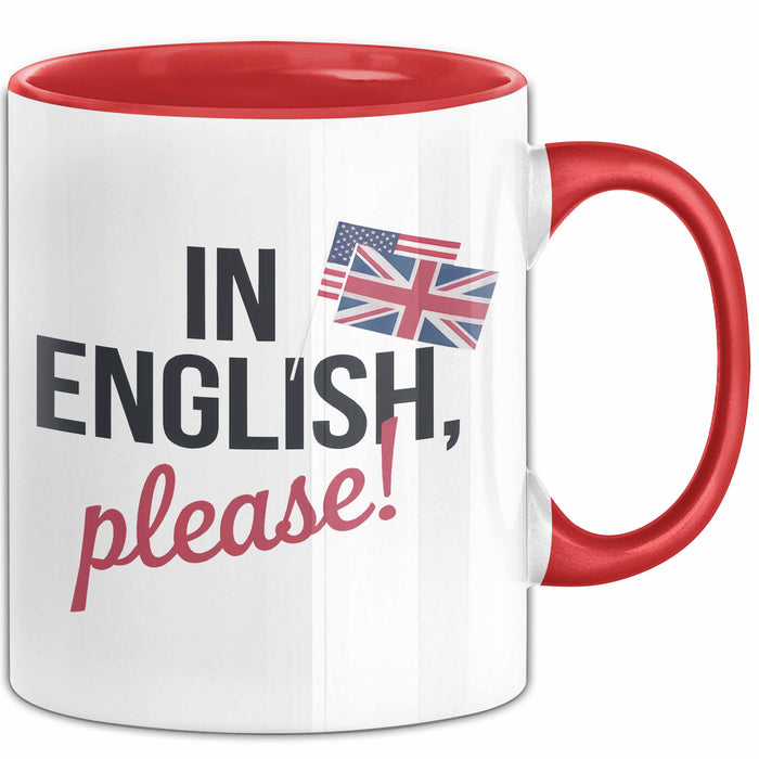 Englischlehrer Tasse Geschenk Auf Englisch Bitte Geschenk Rot Trendation